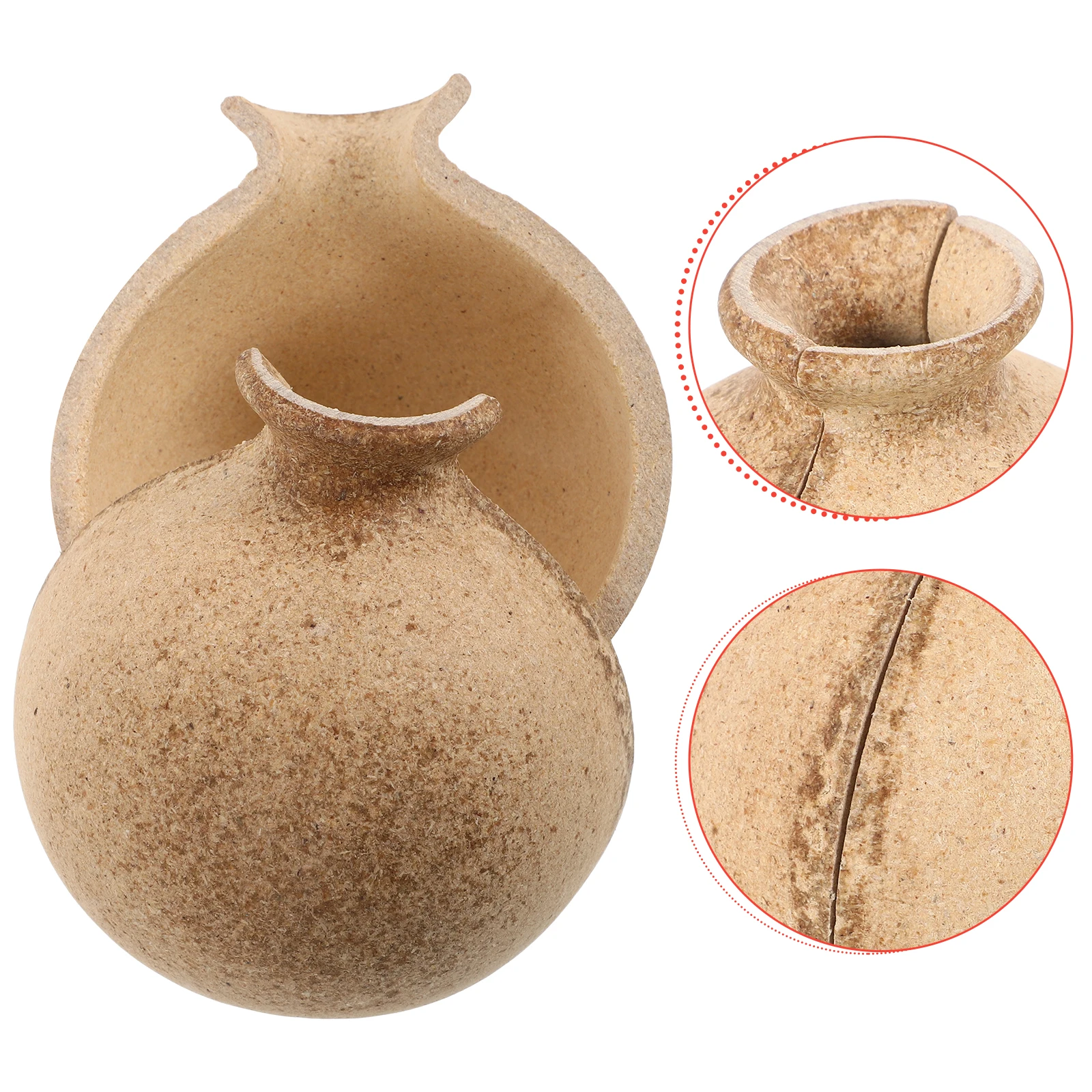 

4pcs White Embryonic Vase Material DIY Graffiti Half Mold Flower Container Lightweight Small Size Storage Decorative Living