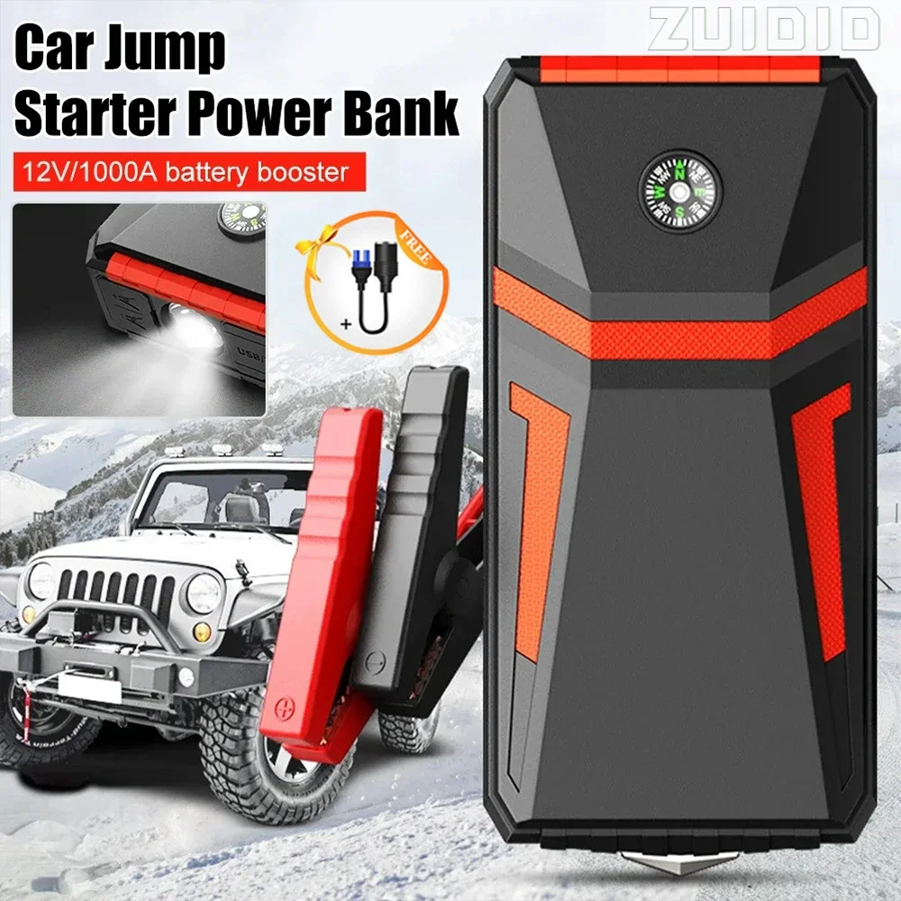 

30000mAh Car Jump Starter 1000A Auto Battery Booster Start-up Car Charger Emergency Booster Portable Power Bank Starting Device