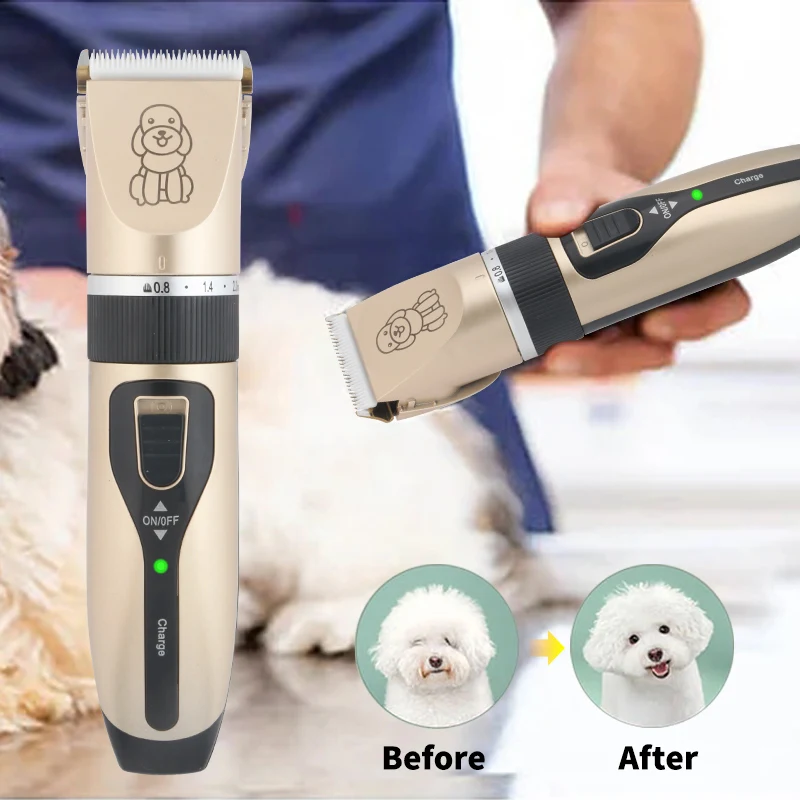 Cat Dog Electrical Professional Hair Clipper for Pets Silent Hair Cutter USB Rechargeable Pet Grooming Clipper Set.