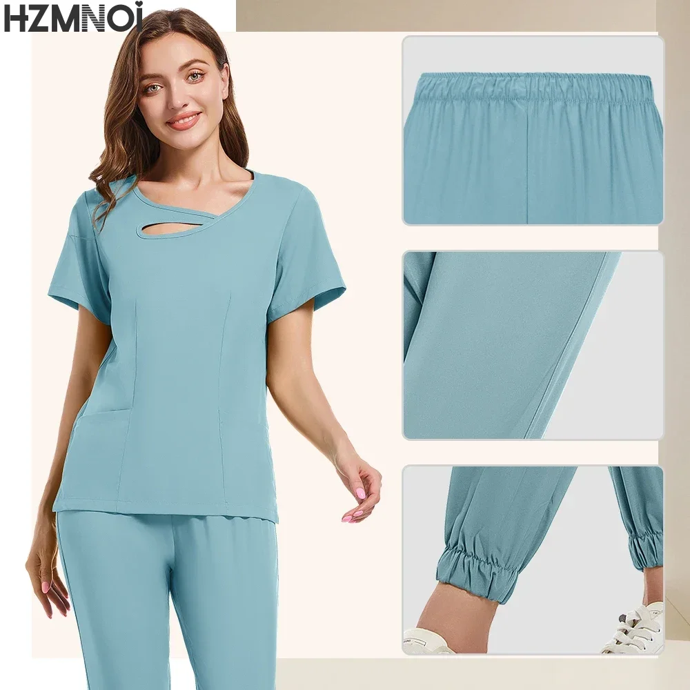 Nuevo uniforme de enfermera para mujer, bata quirúrgica sólida de enfermería, conjuntos de médico de alta calidad, Ropa de Trabajo de Hospital Unisex, precio al por mayor