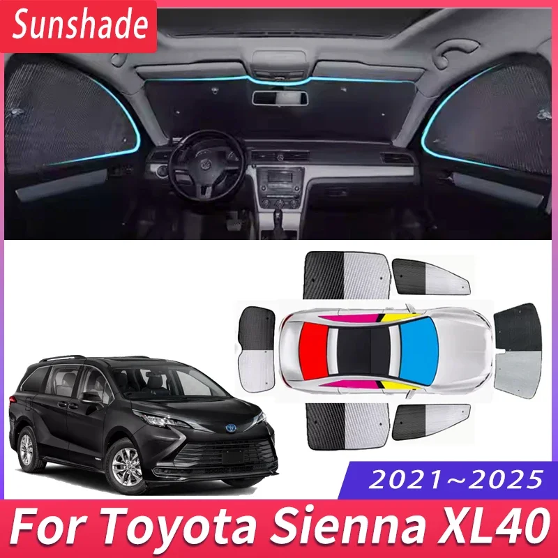 

Car Sunshade For Toyota Sienna Granvia XL40 2021~2025 Heat Insulation Sun Protection Sunshade Windshield Visor Car Accessories