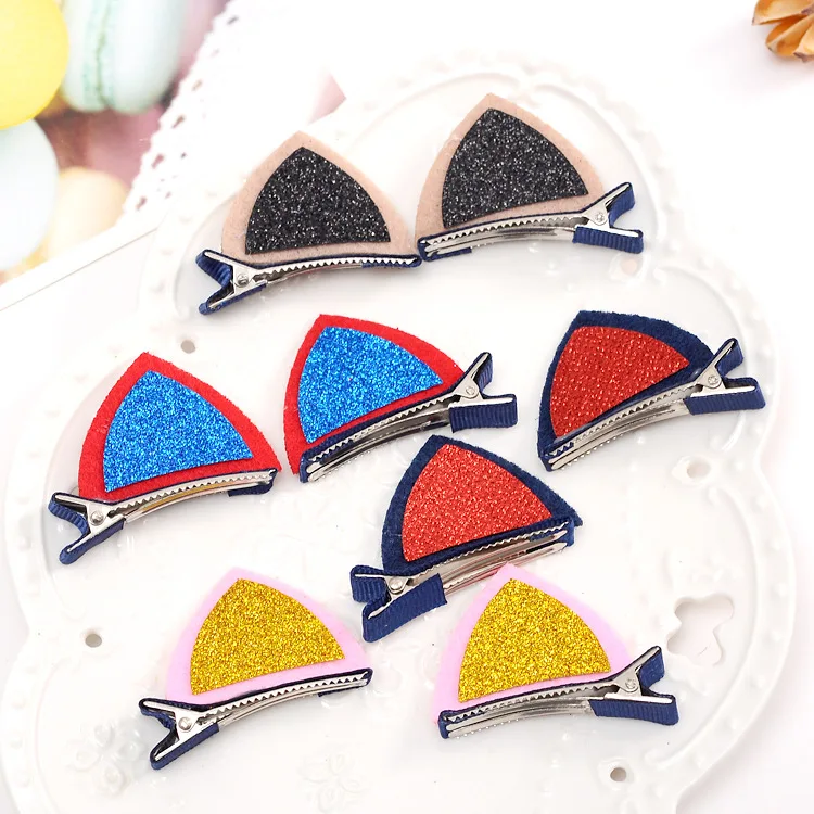 2PCS/Lot Little Girls Barrettes Cute Cat Ears Hair Clip Children Safety Hairpin Headband for Kids Hair Accessories