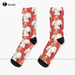 John Paul 2 John Paul Ii Jp2 Catholic Faith Religious Saint Jp2 Socks Blue Socks 360° Digital Print Custom Gift Streetwear Art