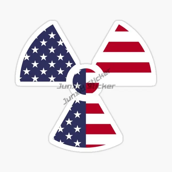 تحذير علامات الإشعاع ملصقات السيارات والشارات، ملصق فينيل مقاوم للماء ذاتي اللصق #4