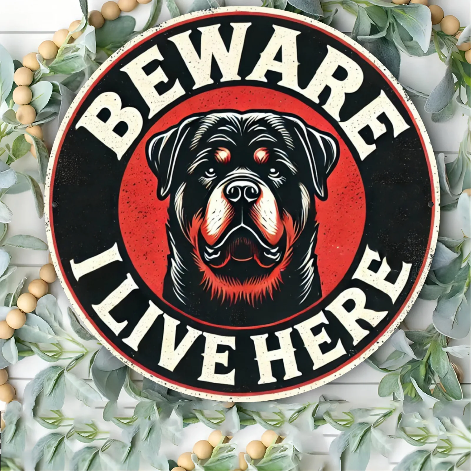 2D Flat,Vintage Rottweiler Dog 
