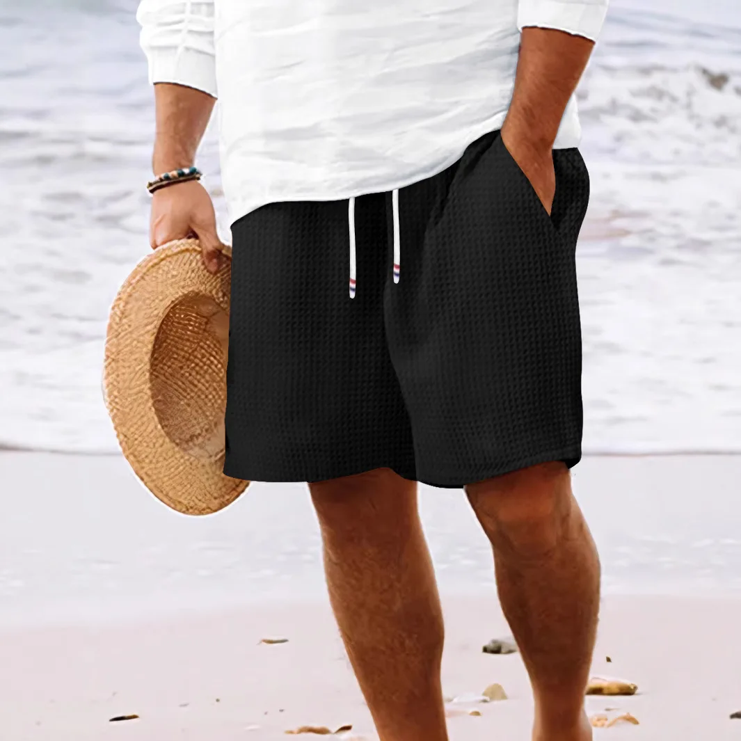 Summer European size Men's Cross-border five-point Medium Pants European and American High Street Trendy brand plaid casual