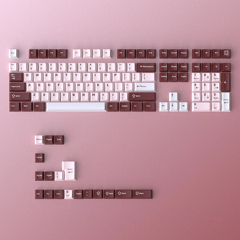 

Колпачки для клавиш Darling Pink Cherry Profile, колпачки для клавиш Double Shot PBT, 126 клавиш для переключателей Gateron MX, механическая игровая клавиатура