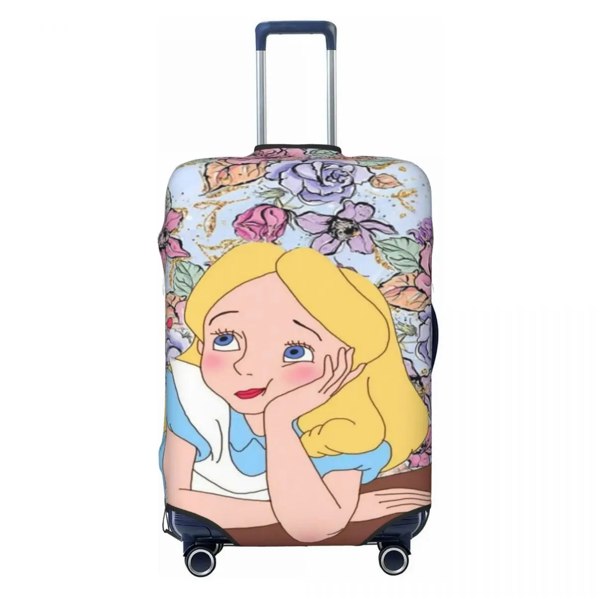 

Custom Alice In Wonderland Cartoon Luggage Cover Protector Funny Travel Suitcase Protective Cover for 18-32 Inch