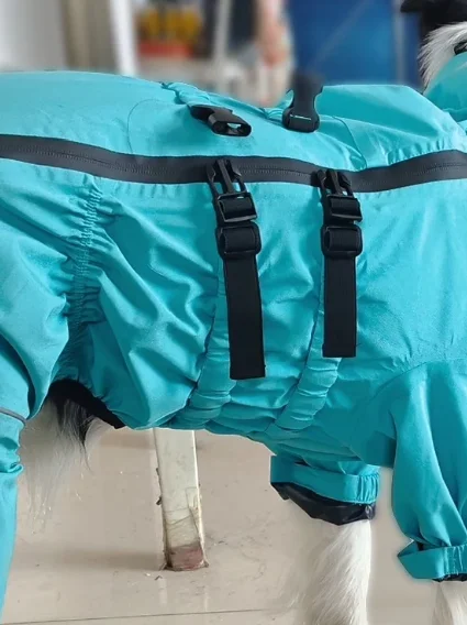 

Waterproof Dog Raincoat 4-Leg Full-Cover Ski Jacket Outdoor Wear for Medium & Large Dogs