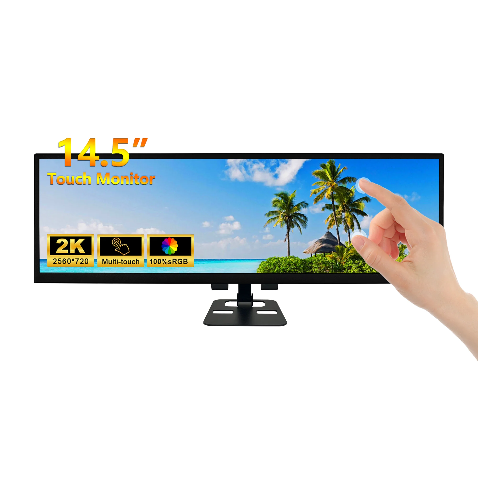 

14.5 Inch 2K 2560x720 Stretched Bar LCD Touch Monitor Mini HD-MI Type-C for PC Laptop Gaming Monitoring Extra Secondary Screen