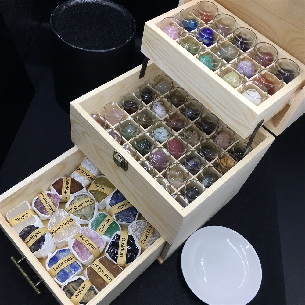 

Wholesale natural crystal raw stone specimen creative gem children's gift box