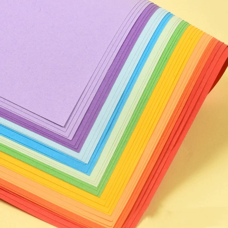 100Pcs Origami Colored Paper A4 A5 Colored Printer Paper Double Sides Solid Color Folding Paper Kids Handmade DIY Scrapbooking
