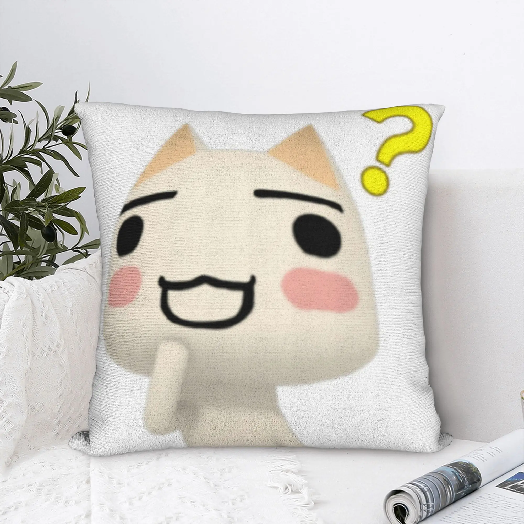 Toro Inoue Cat Square Pillow Cases Kawaii Neko Cushion Covers Awesome Polyester Decor Pillowcover for Home 40x40cm