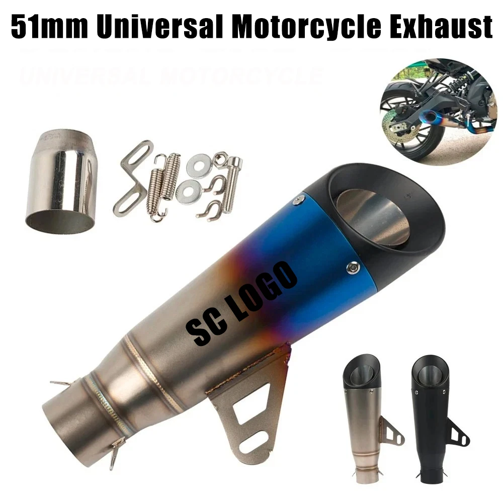 لياماها R6 R15 R1 R3 MT07 Tmax155 XMAX GSX250 Pcx125 51 مللي متر العالمي للدراجات النارية العادم SC الخمار الأنابيب ل GP-مشروع