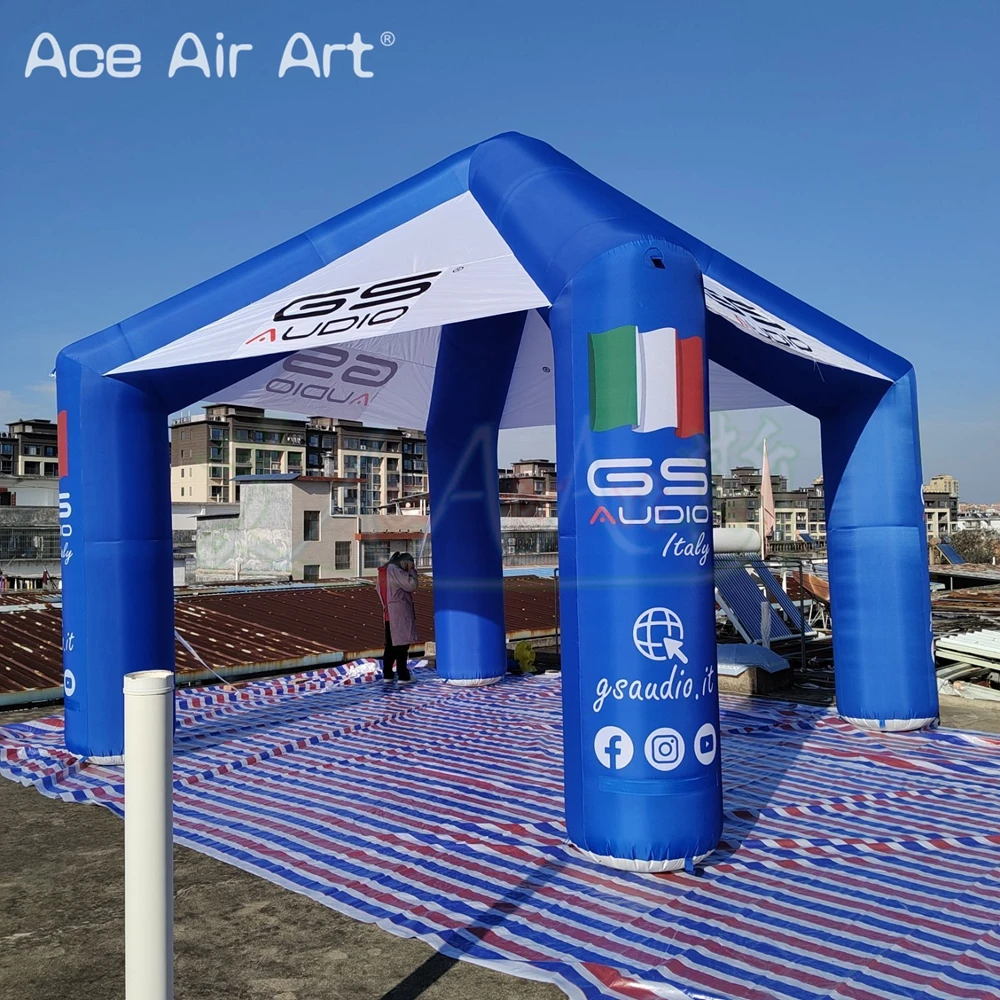 Ace Air Art 5x5m Inflatable Event Tent Advertising Cube Tent Spire Pavilion with an Electric Fan for Outdoor