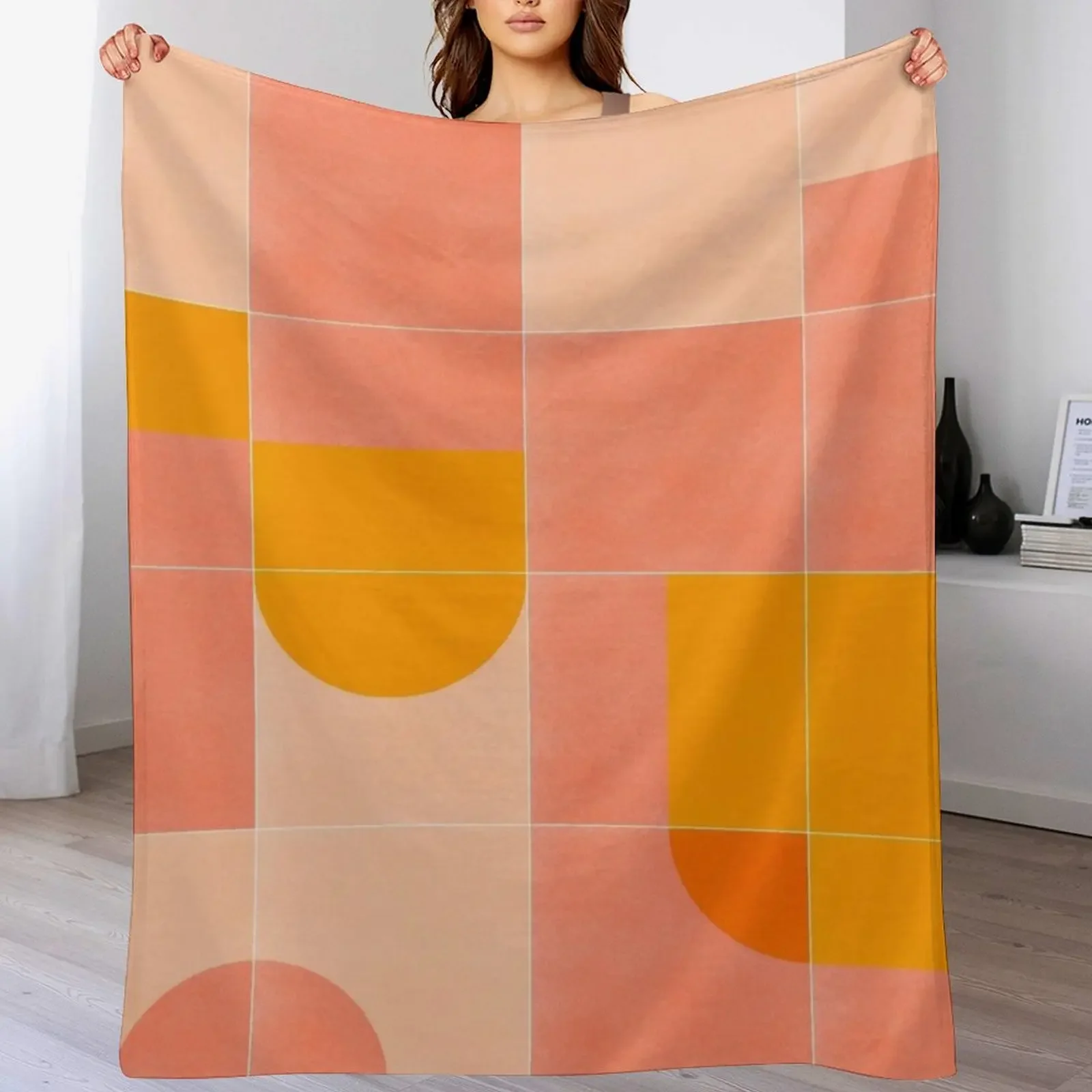 Retro Tiles 03 Throw Blanket Decoratives Multi-Purpose Blankets