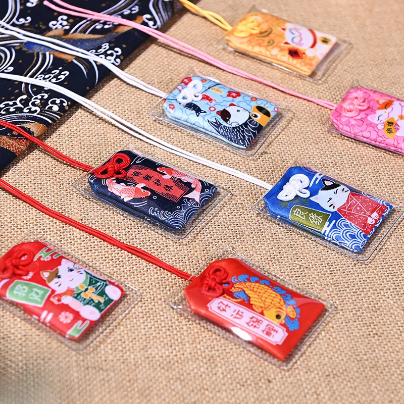 Chinese Style Prayer Omamori Pray Fortune Beauty Health Lucky Charms Wealth Bag Lucky Amulet Pendant Hanging Ornaments Keychain