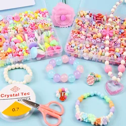 700pcs Multi-Types DIY Bead Set Handmade Toy Accessory Creative Girl WeavingBracelet and  Ring Jewelry Making Toys Children Gift