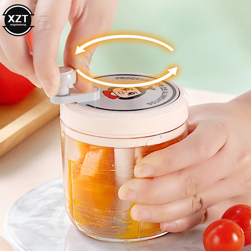 200/400ml Food Chopper Garlic Grinder Cooking Ingredients Processor Kitchen Tools Manual Garlic Cutter