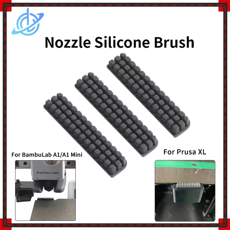 Nozzle Silicone Brush for Bambu Lab A1 Mini Wiper Cleaning Brush Hotbed Mounted Scrubbers Cleaner Tool for Creality K1C K1MAX