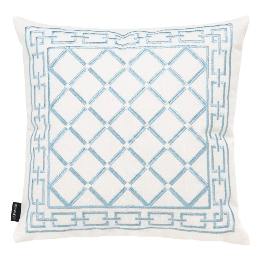 

Bentra Geometric Accent Pillow, 18" x 18", Blue/White