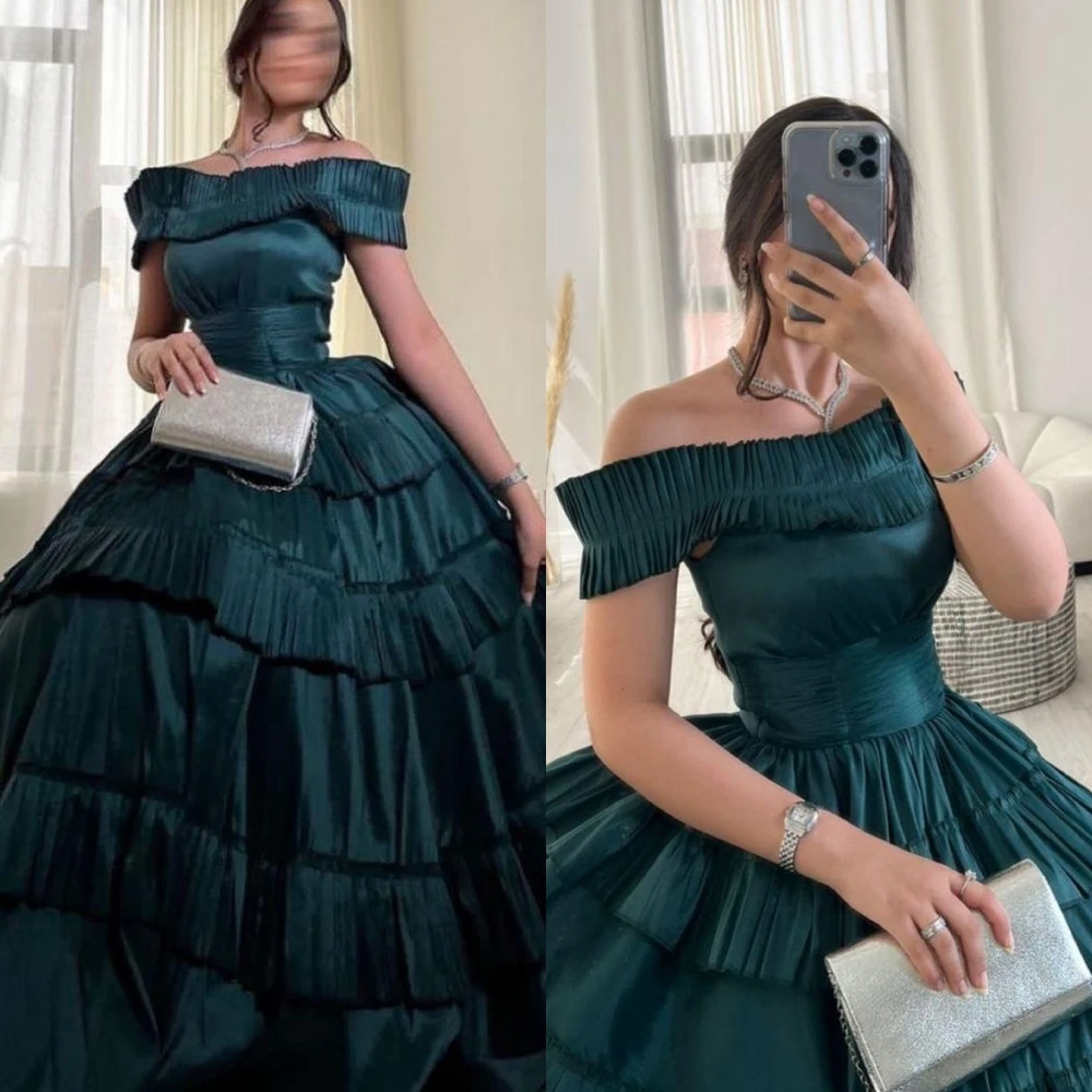 

Customized High Quality Elegant Off-the-shoulder A-line Shirred S Formal Occasion Gown vestidos de ocasión formales