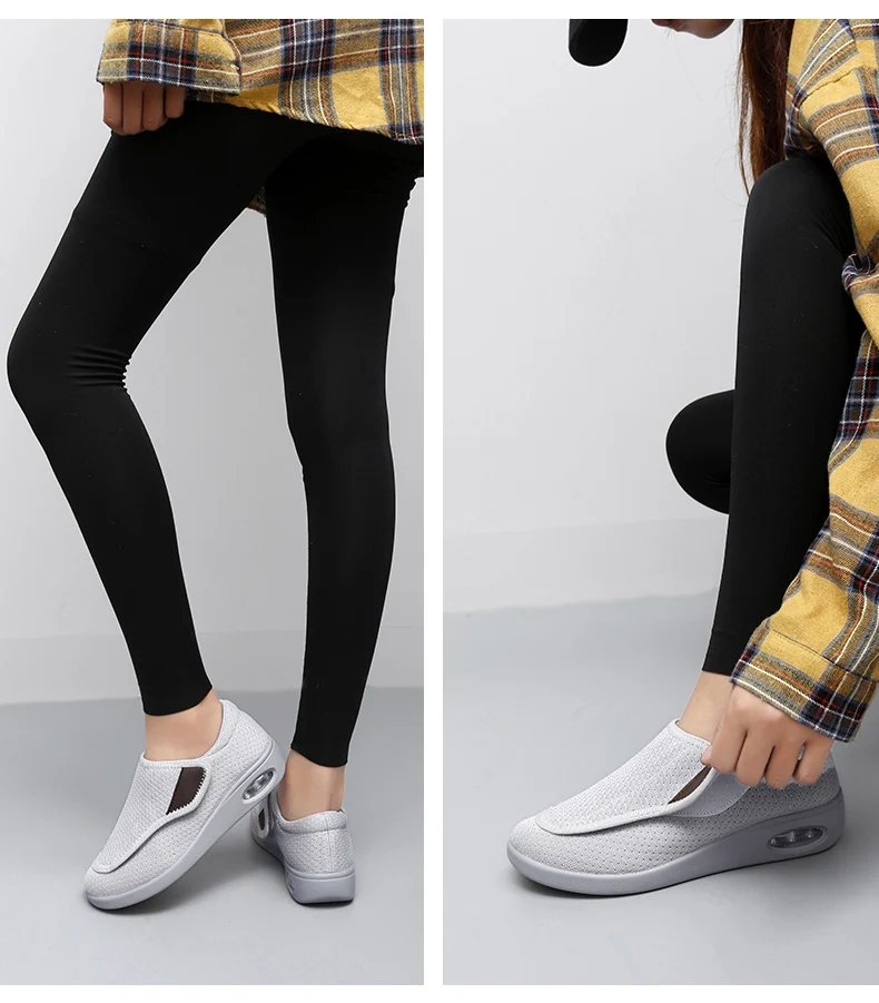 Damen-Sneaker, orthopädisch, für breite Füße, geschwollene Füße, lässige Damenschuhe, Einstellung der großen Zehen, weich, bequem, Diabetiker-Schuhe für Herren – Detail 19