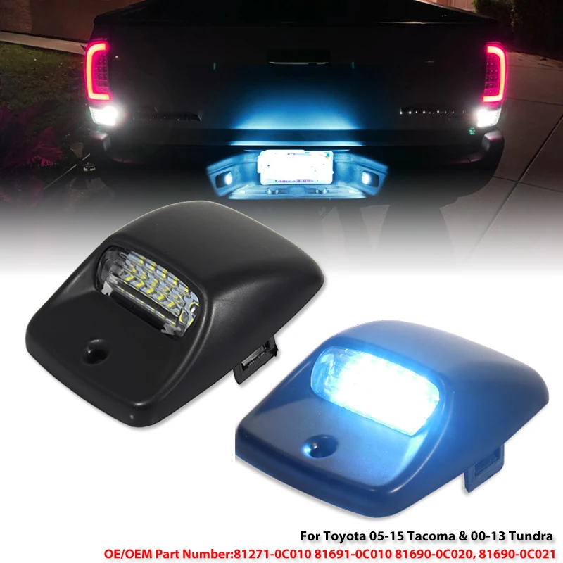 2pcs LED Car License Plate Lights Lamp Assembly Replacement For Toyota Tacoma 2005-2015 Tundra 2000-2013 Auto Parts Accessories