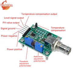 Líquido PH Tester PH Eletrodo Sonda, Acidez e Alcalinidade Sensor, PH Value Data Detection, Módulo Monitoramento Control Board