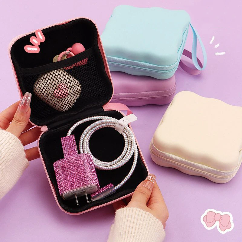 

Colorful Multi-Purpose Storage Bag Portable Coin Purse Kids' Outdoor Keychain Bag Waterproof Zipper Pouch Headphone Storage Box
