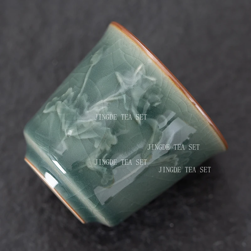 1 قطعة فنجان الشاي السيراميك المنزلية النمط الصيني Ge كيلن فنجان شاي شرب الشاي و يخطو Pu Erh أكواب شاي أواني الشرب