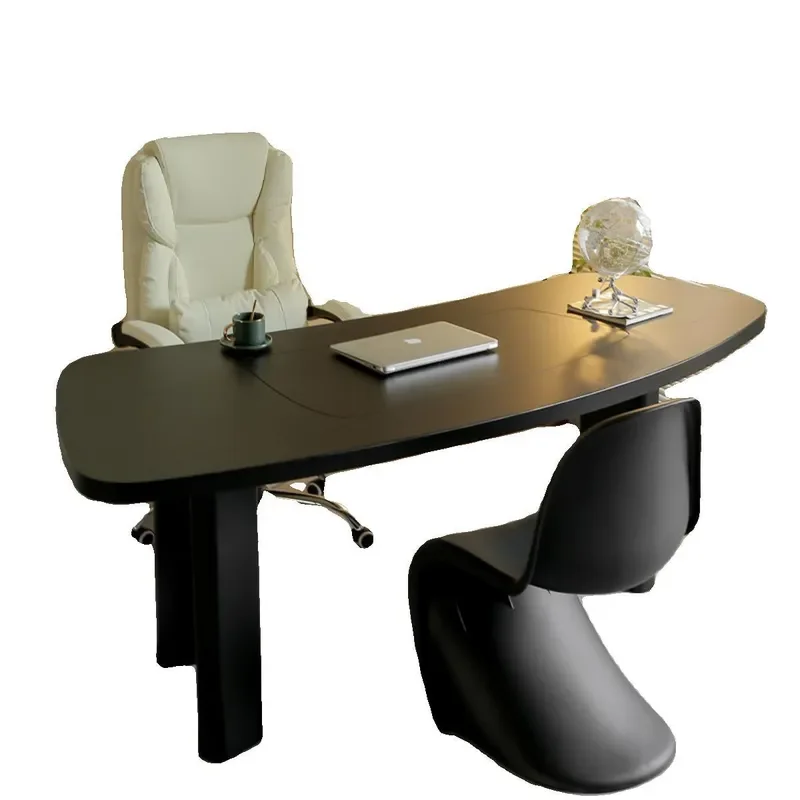 Modern Solid Wood Computer Desk Irregular Shape Executive Office Table Minimalist Designer Workbench for Home Study