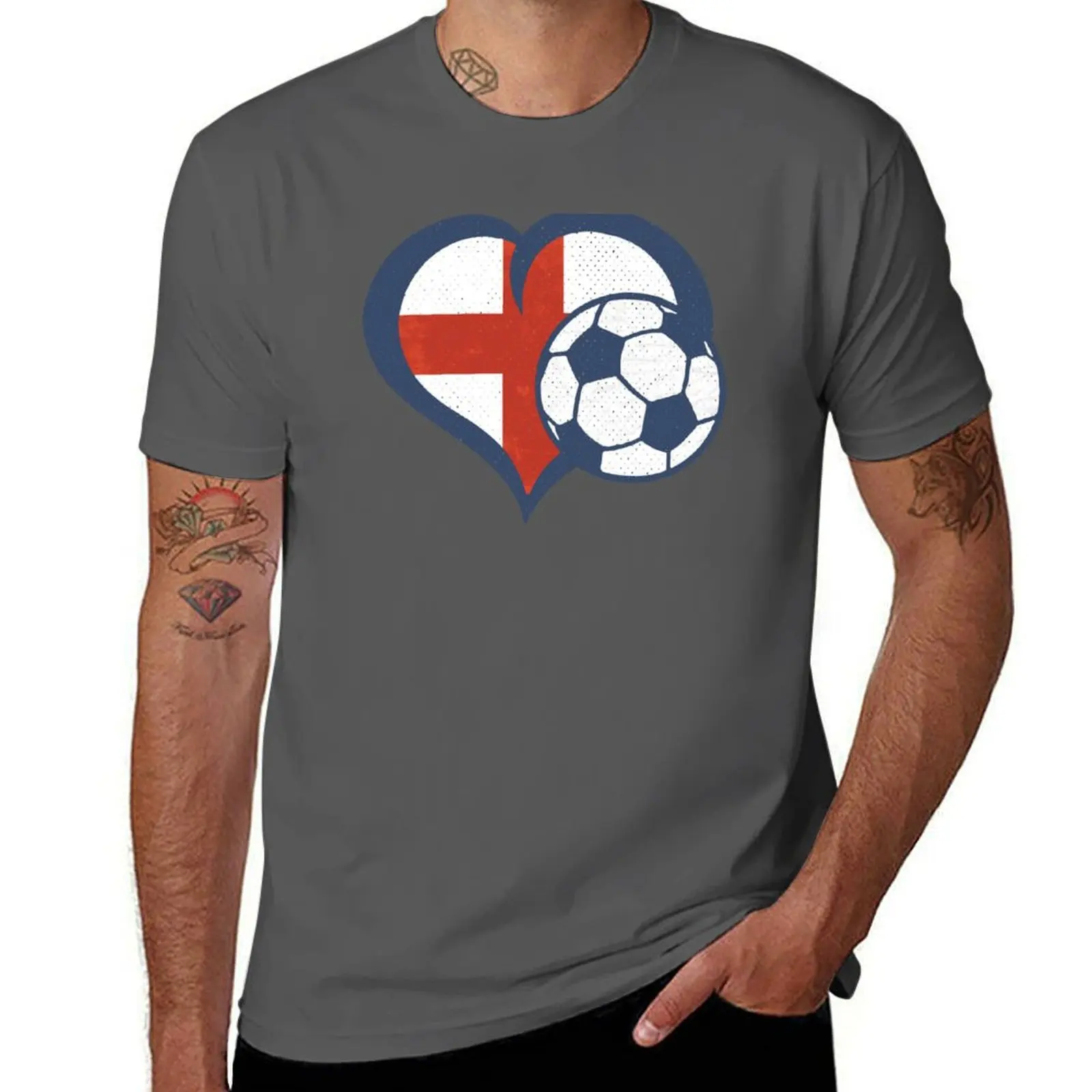 England Football Heart (#01)- England Flag T-Shirt Trend Art Print T-Shirt
