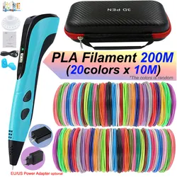 2024 New Style 3D Pen for Children 3D Printing Pen with LED Screen PLA and Power Adapter and Storage Box Christmas Birthday Gift