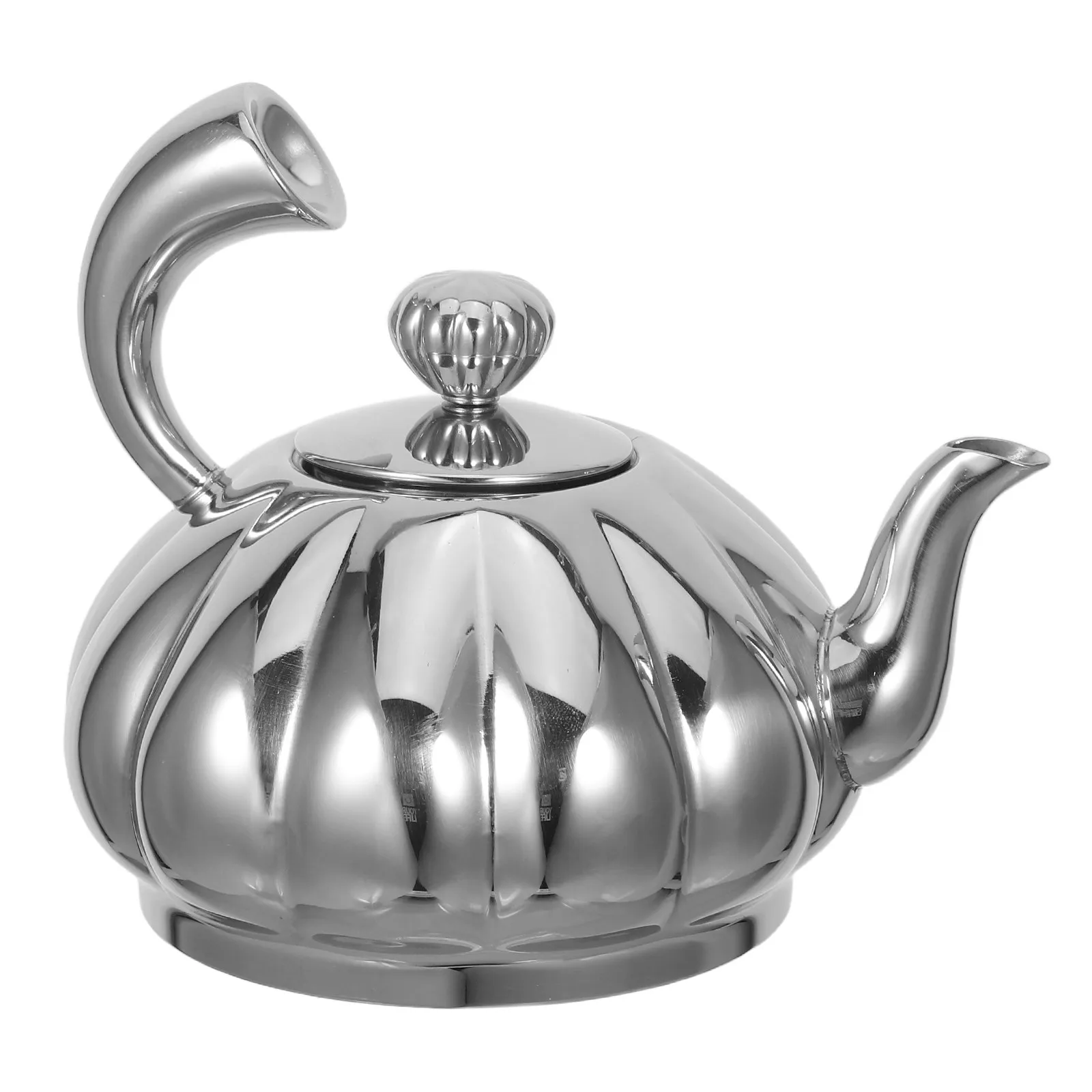 

350 Ml Stainless Steel Pumpkin Teapot with Removable Infuser for Loose Leaf Tea Brewing Stovetop Tea Maker Small Elegant