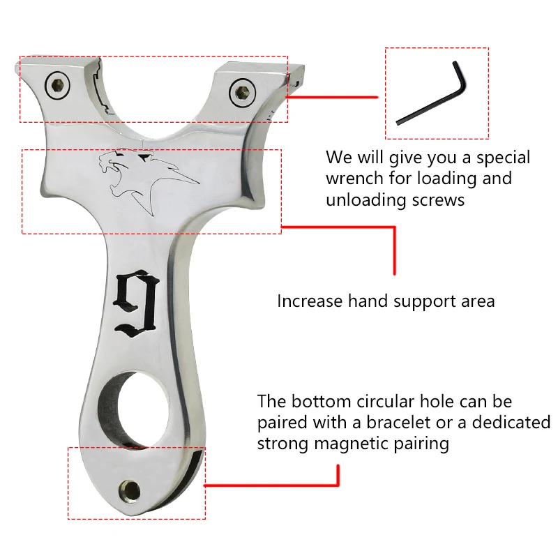 Slingshot Outdoor Hunting And Shooting Rubber Band With Training Bag Slingsshot Stainless Steel Hunting Catapult Metal