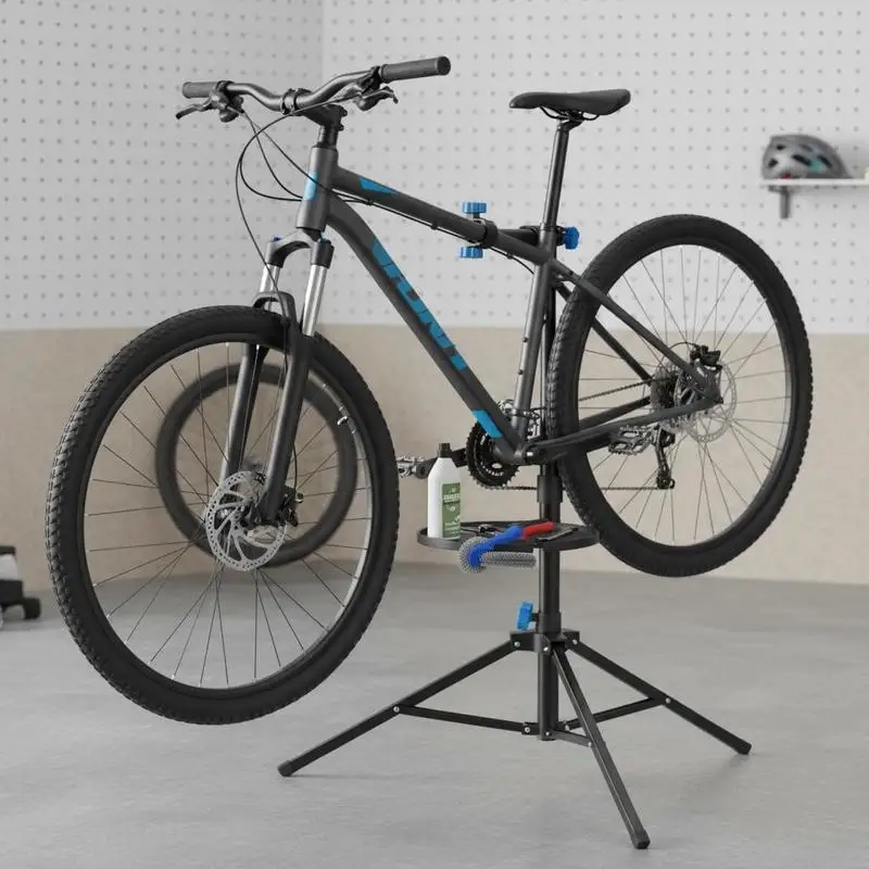 

Bicycle Maintenance Rack 32.8-56.6 inch For Garage Home Workshop, Heavy-duty 66lb Capacity Height Adjustable Foldable Design Magnetic Tool Tray Mountain Road Bike Repair Accessory