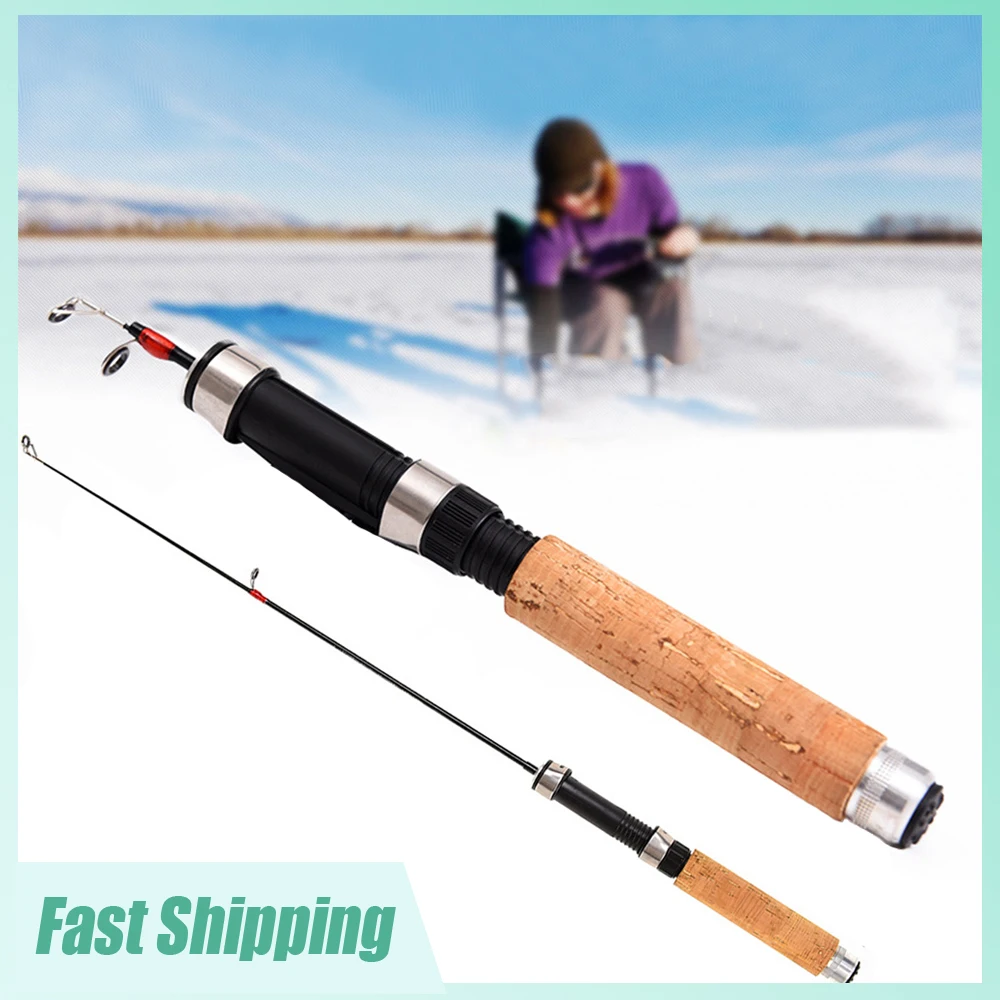 

1pc 65cm Fishing Ultra-Light Mini Telescopic Rod EVA Ice Winter Fishing Rod Foam Handle Portable Fishing Tackle Tool Accessories