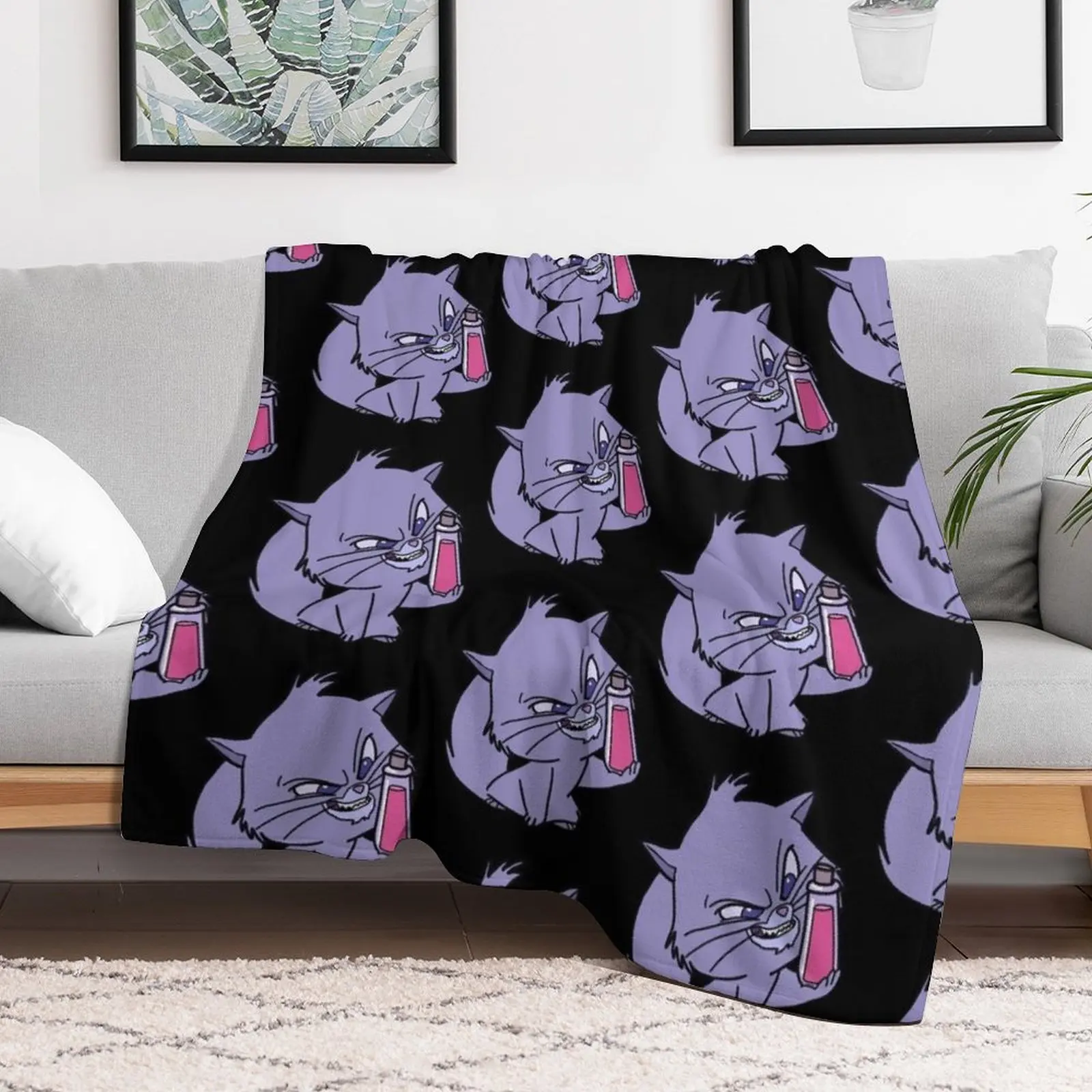 Yzma Cat With Poison Bottle Throw Blanket Luxury St Bed Heavy Thermal Blankets