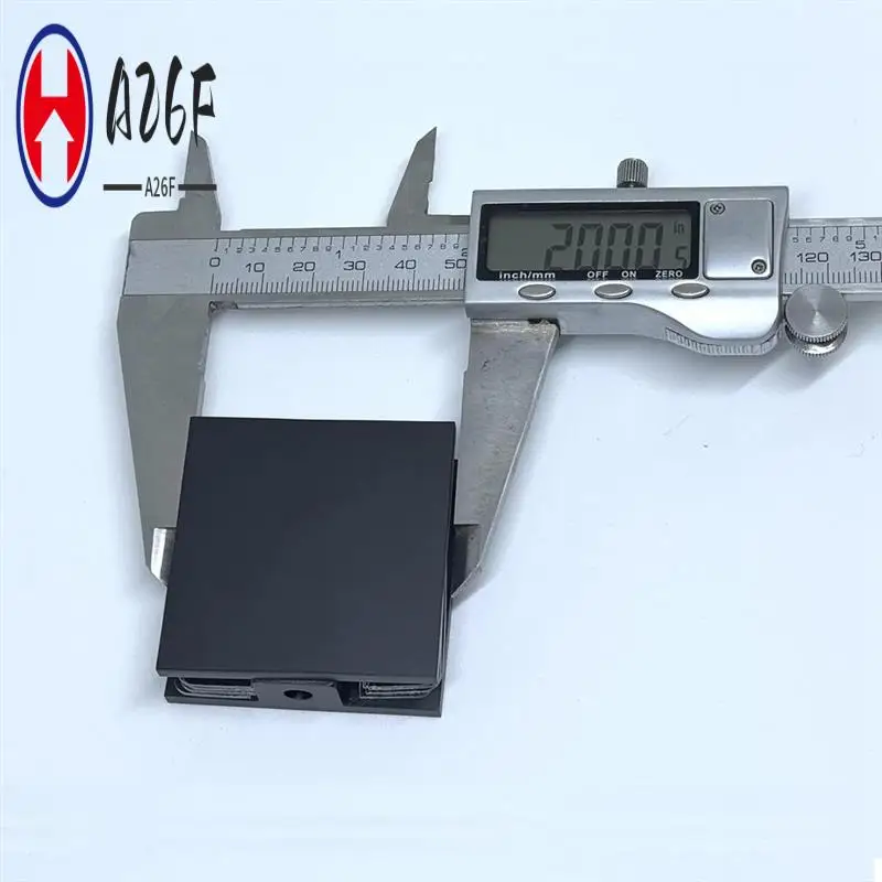 A26F-Brass Glass Clamp, Hole-In-Glass Fixed Panel U-Clamp,Square Screen Door Hardware For Bathroom For 5/16In To 1/2In