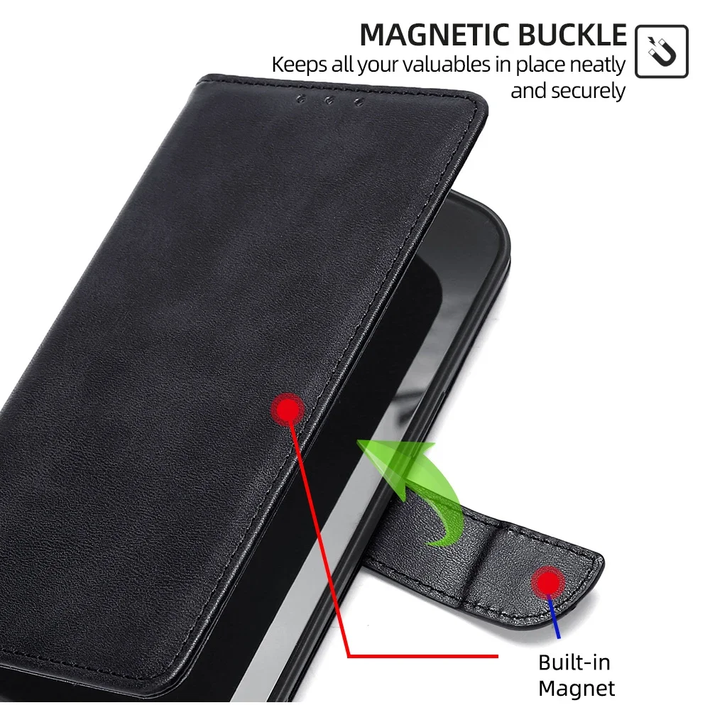 حافظة جلدية لهاتف سامسونج جالاكسي A17 5G جالاكسي A07 4G غطاء حماية مشبك مغناطيسي حافظة كتب قابلة للطي لهاتف سامسونج A17 A16 فتحات بطاقة