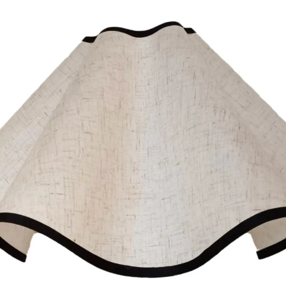 Replacement Linen Fabric Petal Table Lamp Shade Handmade Elegant Table Lamp Shade Retro Flower Pattern Lampshade Cover Farmhouse