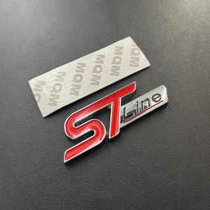 3D Metal ST Linha Logo Car Front Grill Emblema, adesivo, Traseiro Trunk Badge, Acessórios para Ford Kuga MK3 MK4 S Max Focus, Puma Fiesta 12 principais vendas emblema ford - №10