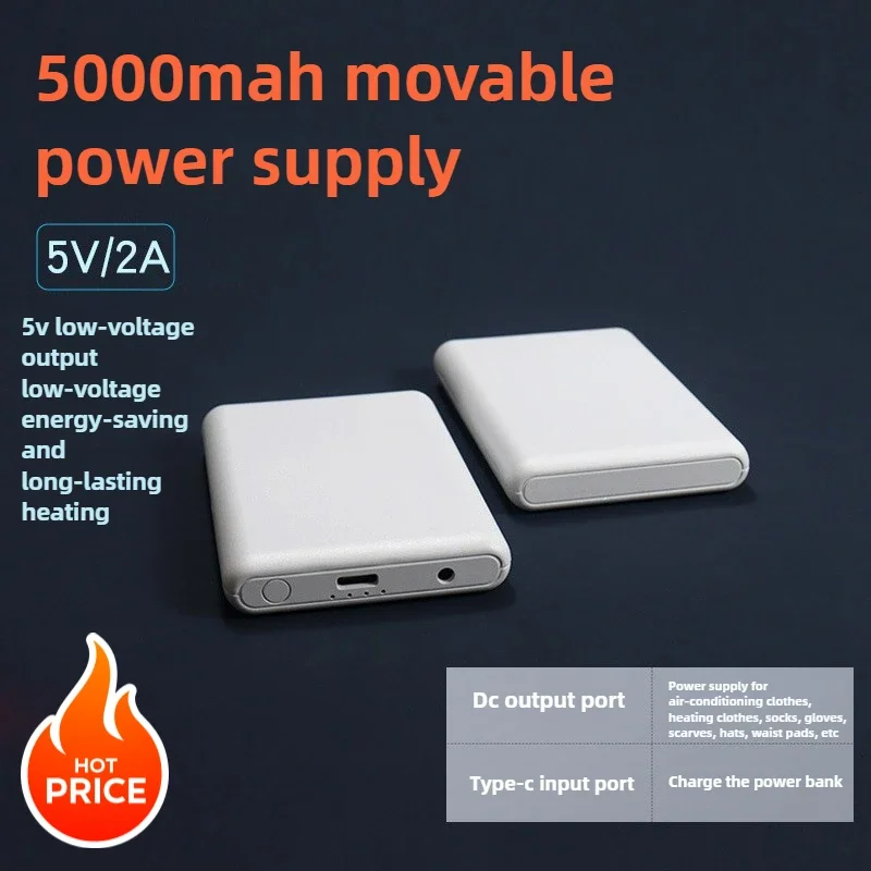 

5000mAh 5V 10WMini Power Bank for Heated Air Suit DC2A Ultra Slim Portable Charger