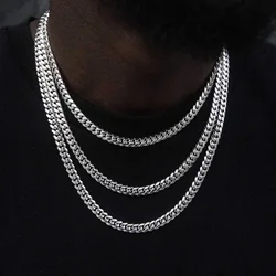 Men' Necklaces Homme Stainless Steel Cuban Link Chains For Men Hiphop Rock Jewelry Accessories Multiple Sizes 3mm-9mm C047