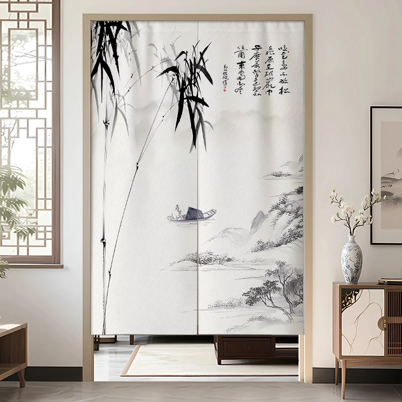 

Китайская дверная занавеска, пейзажная живопись, затеняющая занавеска, бытовая кухня, подвесная занавеска, перегородка для спальни, ванной комнаты