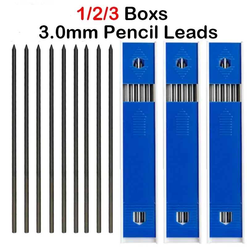 1/2/3 Boxs 3.0 Mechanical Pencil Lead Thick Automatic Pencil Refill 2B Woodworking Drawing School Office Supplies Stationery