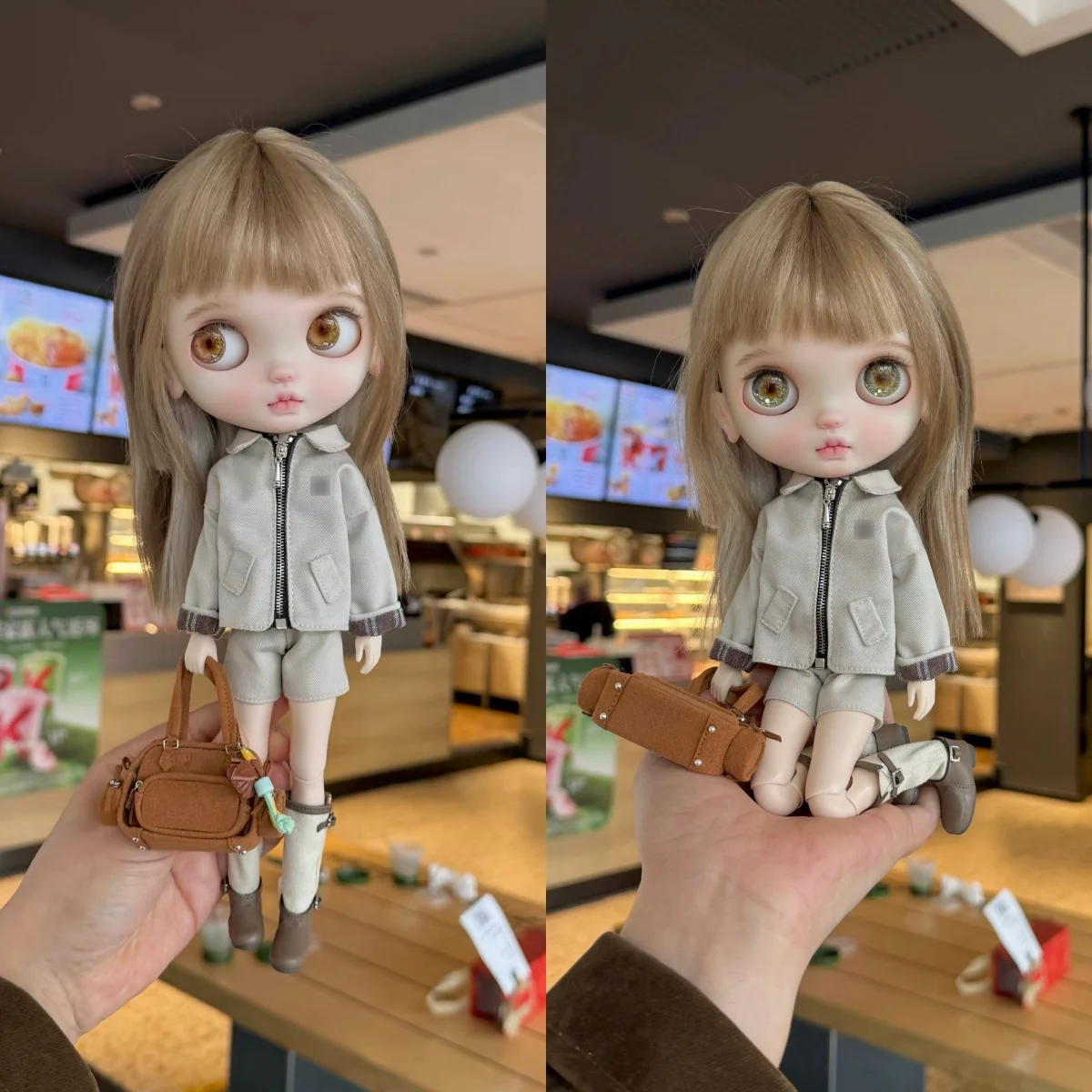 

Осенне-зимний комплект одежды в стиле ретро: куртка и шорты для кукол Blyth 1/6, 19-суставные куклы OB24, Azone, для повседневного образа.