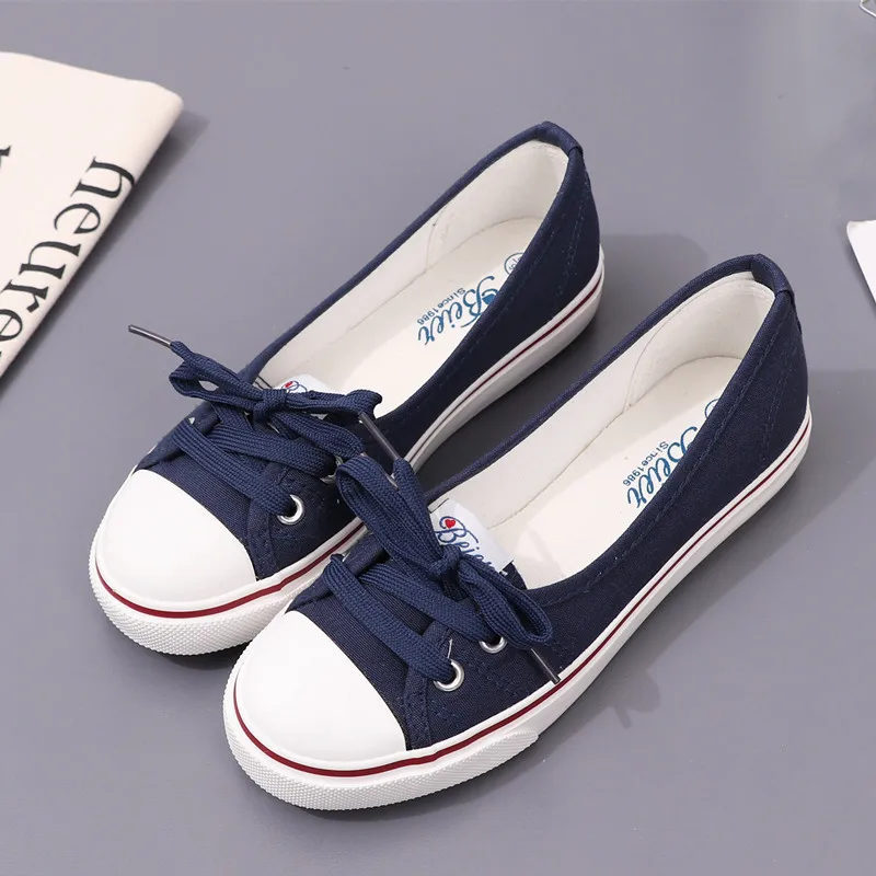 

Fashion Woman Designer Shoes Women's Casual Soft Bottom White Shoes Solid Color Shallow Loafers New Canvas Shoes Women Sneakers