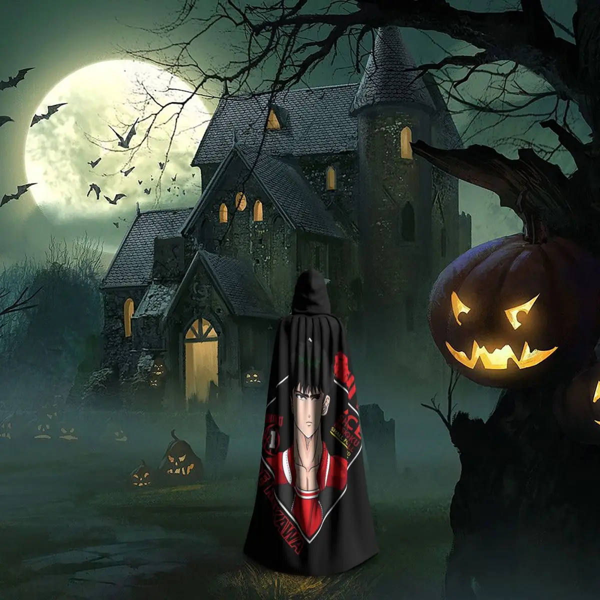 Shohoku Ace Kaede Rukawa Slam Dunk Long Hooded Cloak Witch Medieval Costume Cosplay Cape HalloweenCoat Adult Unisex - view 5